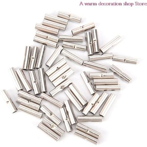 50Pcs 14-16 AWG Gauge Uninsulated/Non Insulated Butt Crimp Connectors Terminal