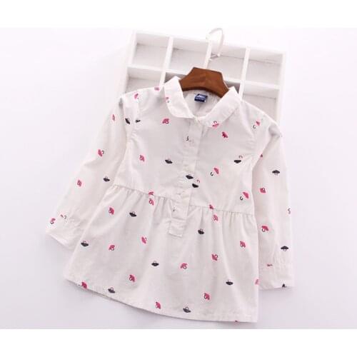 New Arrival Baby Girls Long Sleeve Blouses Girls Long-style Print Blouses Girls Fashion Shirts Kids Spring Blouses