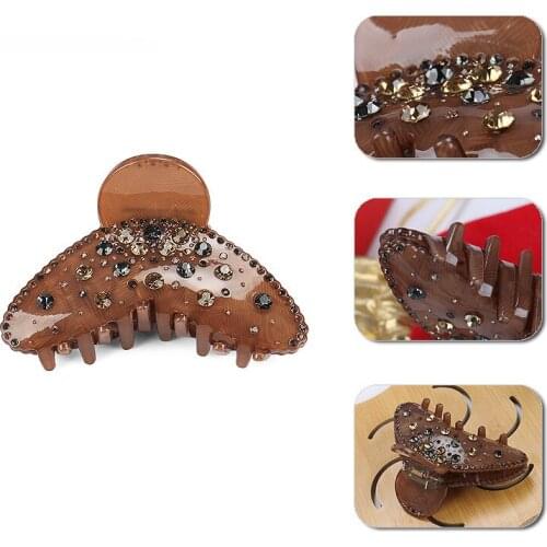 New Style Hairpins Luxury Big Rhinestone Women Hair Ornaments High Quality Prom Hair Clamp Acrylic Hair Clips