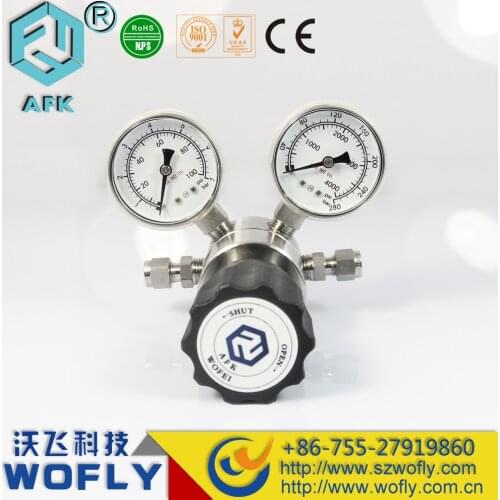 High pressure 1/2"NPT Female stainless steel single stage Helium gas pressure regulator
