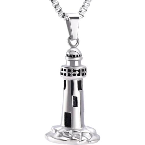 Ocean Collection Cremation Urn Necklace Lighthouse Pendant Memorial Jewelry for Ashes Keepsake Pendant Gift