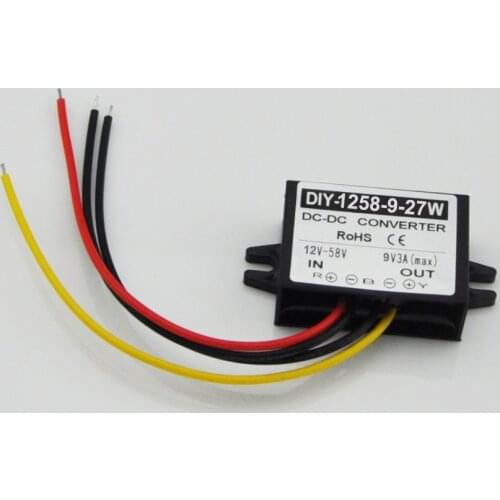12V 24V 36V 48V (12V-58V) Step Down 9V 3A 2A 1A DC Converter Power Converter DC Buck Module Voltage Regulator Waterproof CE Rosh
