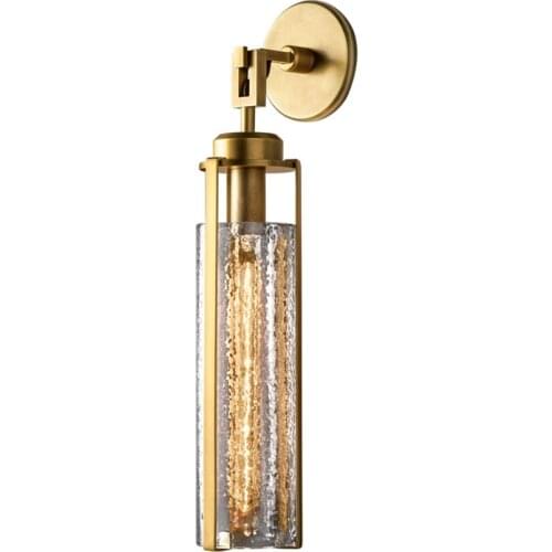 Luxurious all-copper glass hanging wall lamps modern living room aisle lamp retro bedroom bedside sconces lights lighting