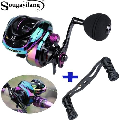 Sougayilang 9+1BB Top Quality Baitcasting Reel 8.0:1 Gear Ratio with Aluminum Spool Magnetic Brakes Fishing Reel 8KG Max Drag