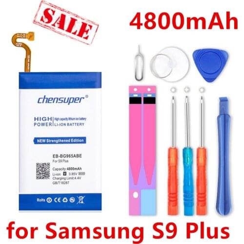 Top Brand 100% New 4800mAh EB-BG965ABE Battery for Samsung Galaxy S9 Plus G9650 G965 G965F G965A G965T G965S G965R4 G965V