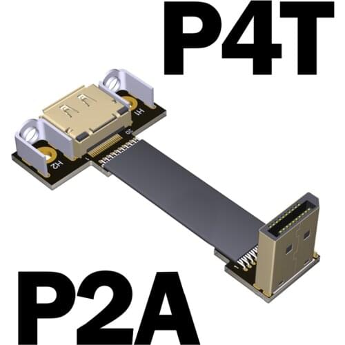 DisplayPort Extension Cable DP 4K 60Hz 1.2V Cord Elbow angled Adapter 30cm FPC Display Port Ribbon Flat Female Bracket