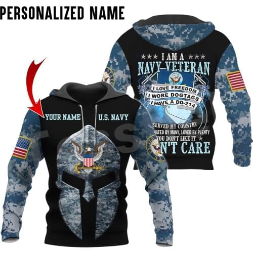 Tessffel Eagle Navy Army Veteran Military Camo Harajuku Pullover 3DPrint Streetwear Tracksuit Autumn Casual Hoodies Men/Women 21