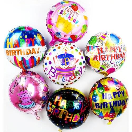 Birthday party 18 inch birthday round balloon birthday party decoration can lift off aluminum foil balloon wholesale
