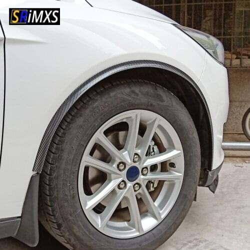 1.5M Universal Carbon Fiber Car Fender Flares Protector Arch Strip Wheel Lip Eyebrow Fit For ford focus 2018 2019