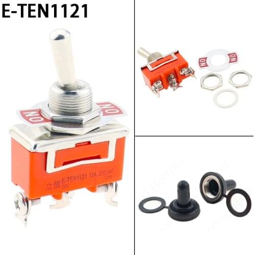 1PCS E-TEN1121 ON-ON Latching Toggle Rocker Switch 15A 250VAC SPDT 3 Terminal Pin