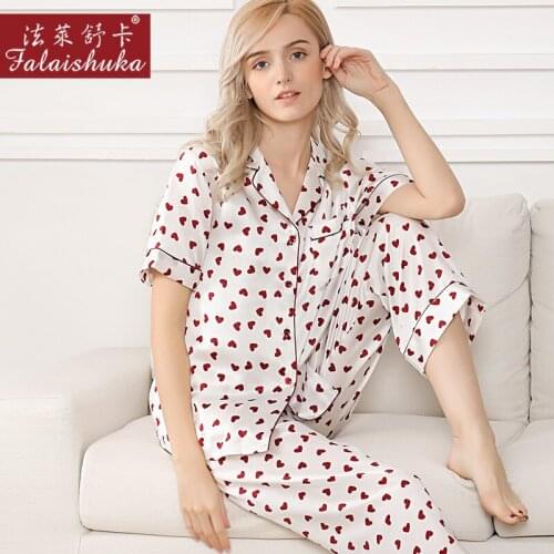 16 momme 100% silk pajama sets womens Summer short sleeve trousers elegant pyjamas women natural silk women sleepwear T8246