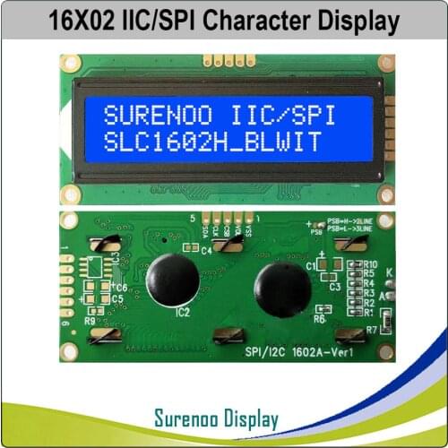 1602 162 16*2 Serial SPI I2C Blue AIP31068L Character LCD Module Display Screen LCM with LED Backlight