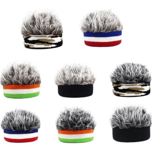 2021 Hot Outdoor Adjustable Sport Caps Novelty Hair Visor Sun Cap Wig Peaked Baseball Hat With Fake Hairs