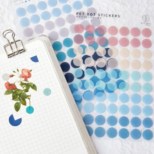 3 Sheets Dots Sticker Solid Color Creative Waterproof PET Material Scrapbooking Planner DIY Material Journal Sticker