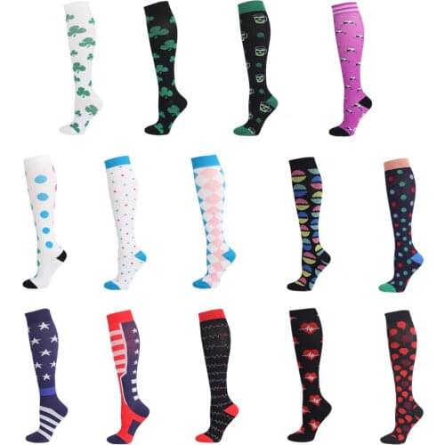 30 Styles Men Women Compression Socks Halloween Banana Pumpkin Cartoon Cat Pain Relief Nursing Compression Socks Christmas Gifts