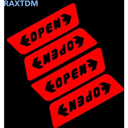 4pcs/set Car styling Door Open Warning Stickers For Mini Cooper R52 R53 R55 R56 R58 R59 R60 R61 Paceman Countryman Clubman coupe