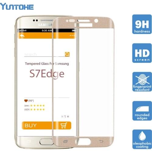 50pcs/lot 0.3mm 2.5D Arc Edge Premium 3D Full Screen Coverage Tempered Glass Screen Protector for Samsung Galaxy S6 S7 Edge