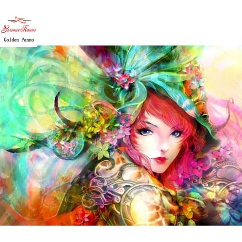 5D diamond painting full square stitch mosaic Beautiful woman embroidery accessory natural rhinestone pictures Flowers