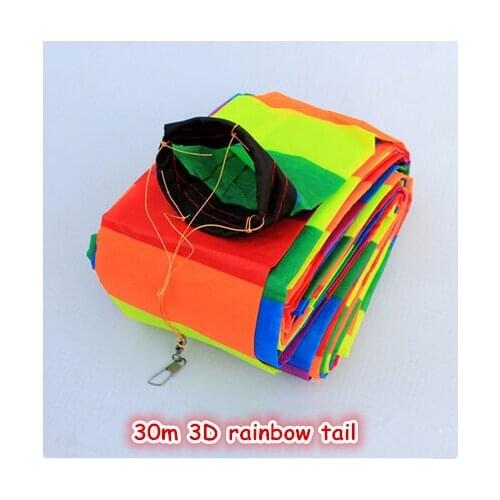 Outdoor Fun Sports Kite Accessories /30m Rainbow 3D Tail For Delta kite/Stunt /software kites Kids