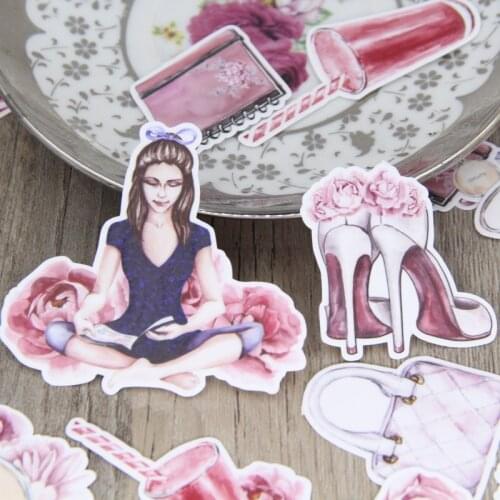 Watercolor Beautiful Girl Women Fashion Scrapbooking Stickers DIY Craft DIY Sticker Pack Diary Deco