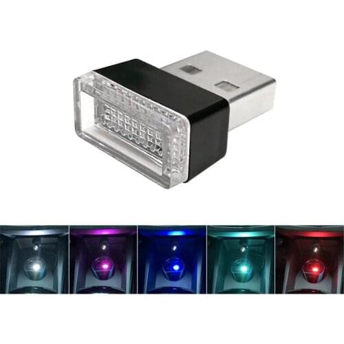 Car Atmosphere Lights LED Mini USB Cigarette Lighter Decorative Lights Lamp