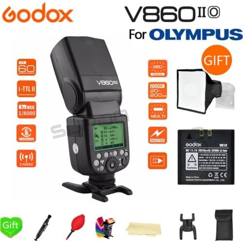 Paypal Accpect, Godox V860II-O TTL GN60 2.4G High-Speed 1/8000s 2000mAh Li-on Battery Wireless Camera Flashs light for Olympus