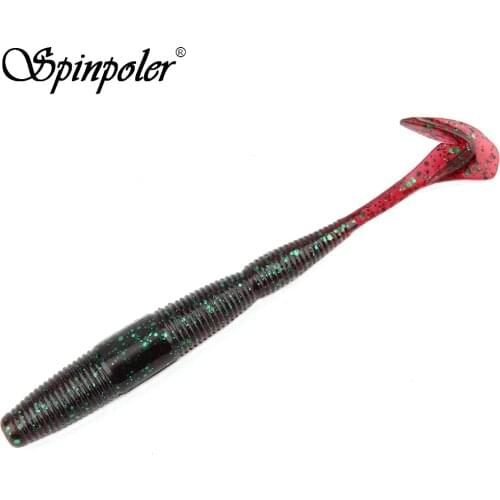 Spinpoler 5.5''/14cm 7''/17cm Ninja Swimming Worms Twisting Tail Soft Plastic Worms for Bass Walleye Pike Gamefish