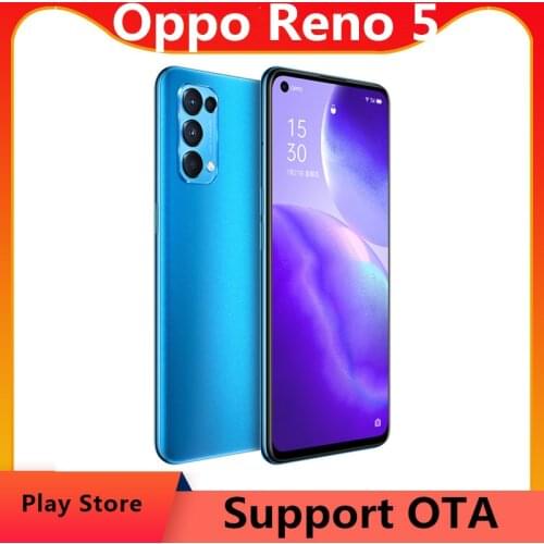 DHL Fast Delivery Oppo Reno 5 5G Cell Phone 6.44" OLED 90HZ 64.0MP 65W Super Charger Face ID OTA Snapdragon 765G Android 10.0