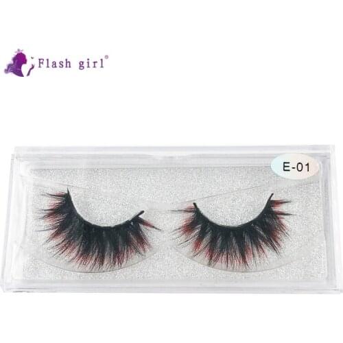 Flash Girl The Newest E Series 19 Styles 1Pairs Natural 3D Mink Eyelash Makeup Colorful Eylashes Private Label