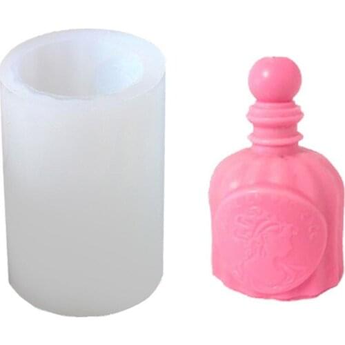 3D Perfume Bottle Shape Candle Mold Party Decor Candles Silica Aromatherapy Fragrant Mould Wax Making Tool