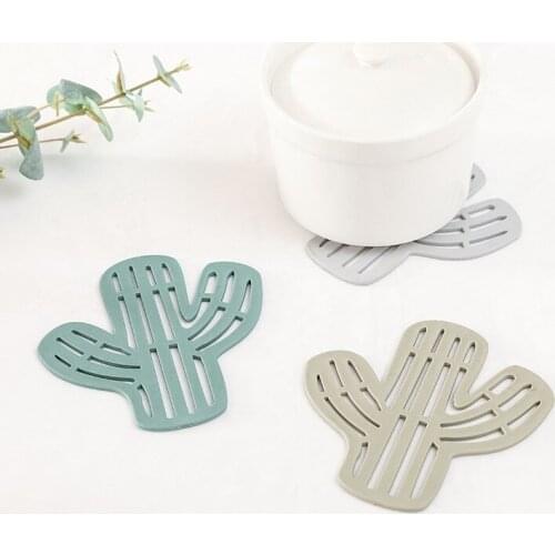 Cactus Silicone Cup Mats Creative Non-slip Insulation Coffee Cups Bowls Placemat Tea Coaster Kitchen Dinnerware Accessories