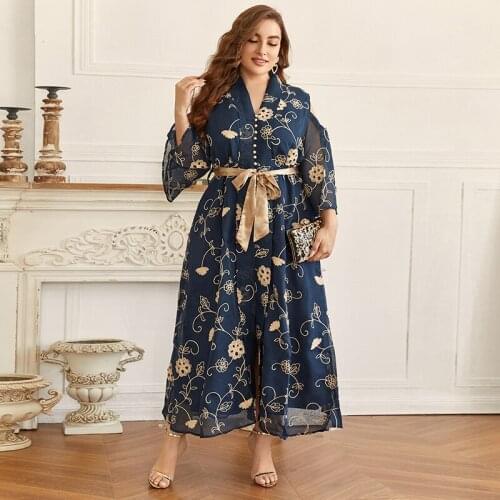 Summer Dress Women Embroidery Dresses Off Shoulder Three Quarter Sleeve Plus Size Evening Dress Ball Gown