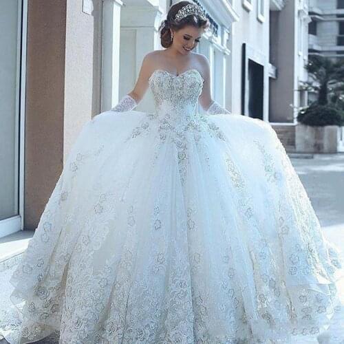 Sweetheart Ball Gown Wedding Dresses Cheap Lace Applique CrystalNew African Country Bohemian Wedding Gowns Cheap Bridal Dr