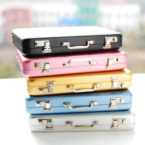 Cute Dollhouse Miniature Aluminum Suitcase Box Mini Suitcase for 1/6 Doll Accessories