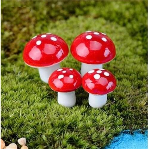 20pcs Mini Foam Miniature Mushroom Craft Mushroom Figure for Garden Flower Pot DIY Bottle Landscape Decorative