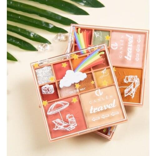 Canlen Eye Makeup Set Animal Matte Glitter Eyeshadow Palette Shimmer Pearlescent Blush Long Lasting Waterproof Eye Shadow TSLM2