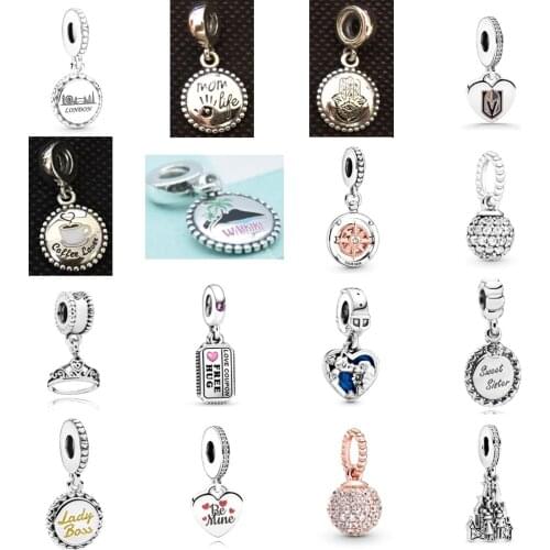NEW 2021 100% 925 Sterling Silver Crown Love Charm Pendant Fit DIY Original Bracelet Fshion Jewelry Gift
