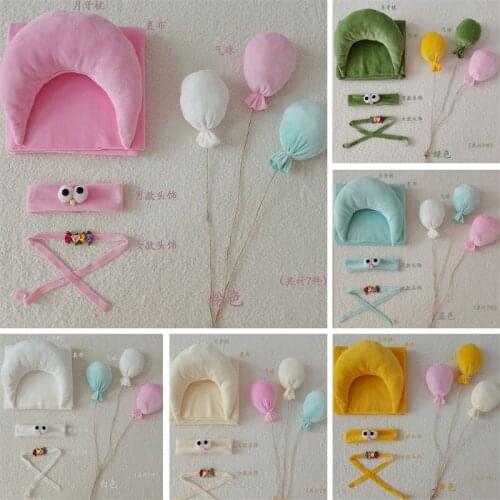 New photo studio photography photo props background newborn full moon full set of balloon moon pillow wrapped blanket Headband