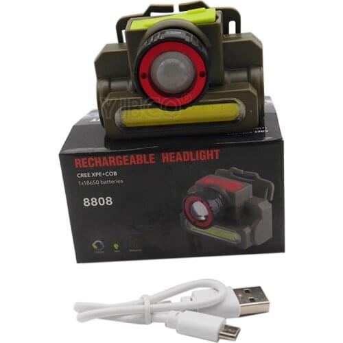 New CREE XPE+COB LED Head Light Zoom In/Zoom Out dimmer able USB Rechargeable Head Lantern Lamp with18650 Battery