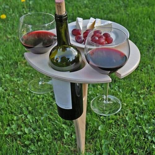 Outdoor Portable Folding Wine Table Easy To Carry Sand and Grass Beach Snack Picnic Table Cheese Board Gift Garden Party Travel