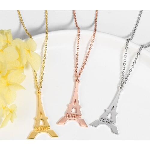 Eiffel Tower Necklace for Women - Personalized Initial - Eiffel Tower Jewelry for Girls - Paris Themed Gift - Vacation Jewelry