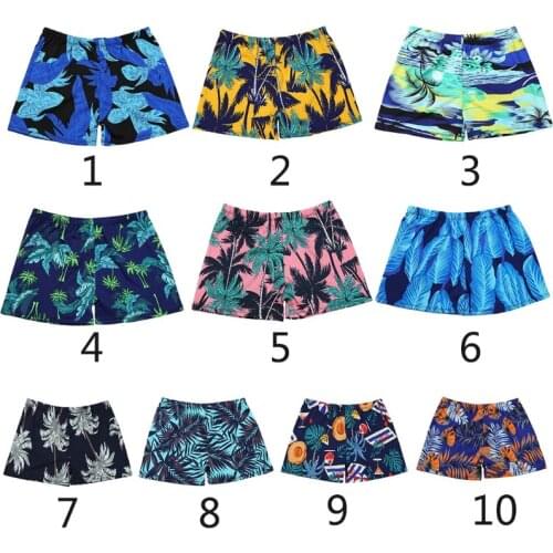 Men Summer Quick Dry Swim Trunks Bohemian Coconut Tree Leaves Print Surfing Beach Shorts with Mesh Lining Boardshorts