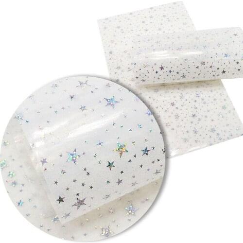 Transparent Holographic Vinyl Fabric Roll for DIY Bows Earrings Bags Crafts