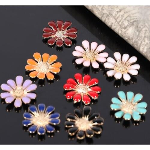 2015New 100Pcs Daisy flowers Alloy Buttons hair Embellishment button DIY accessories ZJ70