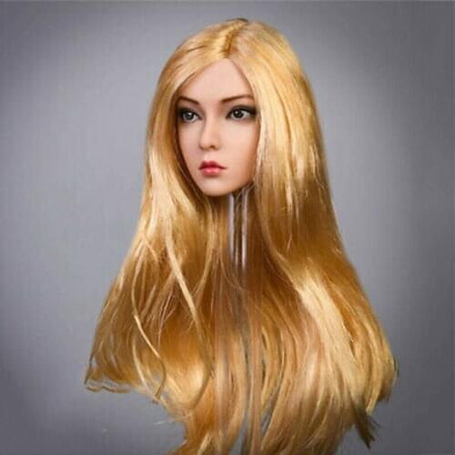 1/6 scale blonde female head carving YMT029C rose hair transplant female head carving for 12 inch ph doll body model accessories