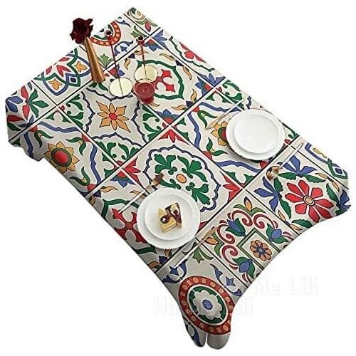 Christmas Ornate Classic Motif Of Flowers And Leaves In A Traditional Tablecloth Design For Home Decor