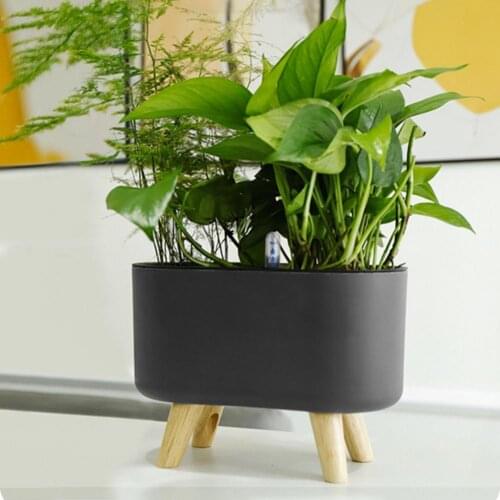 Detachable Flowerpot with Water Level Indicator Plastic Smooth Surface Plant Holder Patio Decor