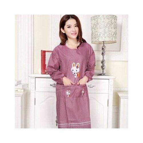 Cute kitchen antifouling adult smock printing logo customized to advertise long sleeves