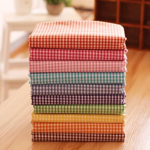 Textile Sewing Materials Pure Cotton Flower Cloth Rainbow Plaid Cotton Fabric Shirt Dress Stripe Cloth Sewing Fabric Selling
