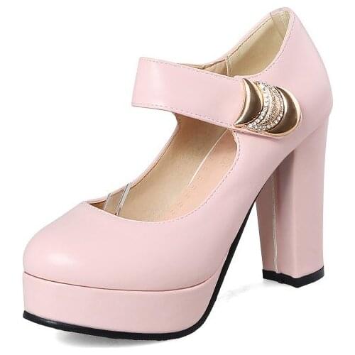 Big Size Fashion buckle simple single shoes ladies high heels women shoes woman pumps
